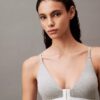 Bralette triangle à fermeture sur le devant, légèrement doublée, en coton et Modal Icon