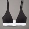 Bralette triangle à fermeture sur le devant, légèrement doublée, en coton et Modal Icon