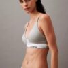Bralette triangle à fermeture sur le devant, légèrement doublée, en coton et Modal Icon