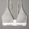 Bralette triangle à fermeture sur le devant, légèrement doublée, en coton et Modal Icon