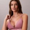 Bralette triangle Icon en coton et Modal métallisé, légèrement doublée