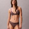 Bralette triangle Icon en coton et Modal métallisé, légèrement doublée