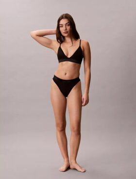 Bralette triangle Icon en coton et Modal métallisé, légèrement doublée