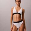 Bralette triangle légèrement doublée en Microfiber extensible avec monogramme graphique Bralette triangle légèrement doublée en Microfiber extensible avec monogramme graphique