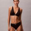 Bralette triangle légèrement doublée en Microfiber extensible avec monogramme graphique Bralette triangle légèrement doublée en Microfiber extensible avec monogramme graphique