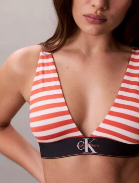 Bralette triangle légèrement doublée en Microfiber extensible avec monogramme graphique Bralette triangle légèrement doublée en Microfiber extensible avec monogramme graphique