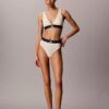 Bralette triangle légèrement doublée en Microfiber extensible avec monogramme graphique Bralette triangle légèrement doublée en Microfiber extensible avec monogramme graphique
