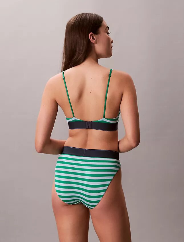 Bralette triangle légèrement doublée en Microfiber extensible avec monogramme graphique Bralette triangle légèrement doublée en Microfiber extensible avec monogramme graphique