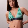 Bralette triangle légèrement doublée en Microfiber extensible avec monogramme graphique Bralette triangle légèrement doublée en Microfiber extensible avec monogramme graphique
