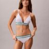 Bralette triangle légèrement doublée à rayures en coton et Modal