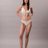 Bralette triangle légèrement doublée à rayures en coton et Modal