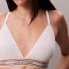 Bralette triangle légèrement doublée à rayures en coton et Modal