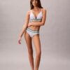 Bralette triangle légèrement doublée à rayures en coton et Modal