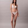 Bralette triangle légèrement doublée à rayures en coton et Modal