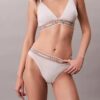 Bralette triangle légèrement doublée à rayures en coton et Modal