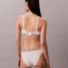 Bralette triangle légèrement doublée à rayures en coton et Modal