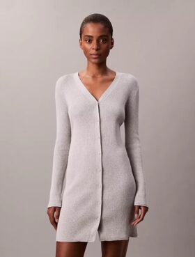 Cardigan en coton côtelé lisse