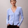 Cardigan en maille côtelée unie et multicolore Cardigan en maille côtelée unie et multicolore