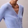 Cardigan en maille côtelée unie et multicolore Cardigan en maille côtelée unie et multicolore