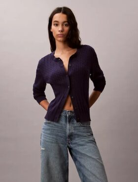 Cardigan en maille torsadée