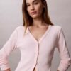 Cardigan slim à fines côtes tissées Monologo Cardigan slim à fines côtes tissées Monologo