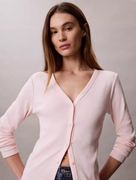Cardigan slim à fines côtes tissées Monologo