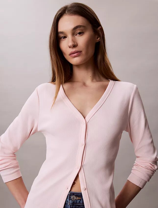 Cardigan slim à fines côtes tissées Monologo Cardigan slim à fines côtes tissées Monologo