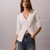 Cardigan slim à fines côtes tissées Monologo Cardigan slim à fines côtes tissées Monologo