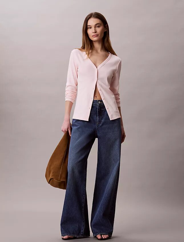 Cardigan slim à fines côtes tissées Monologo Cardigan slim à fines côtes tissées Monologo