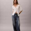 Cardigan slim à fines côtes tissées Monologo Cardigan slim à fines côtes tissées Monologo
