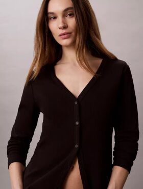 Cardigan slim à fines côtes tissées Monologo