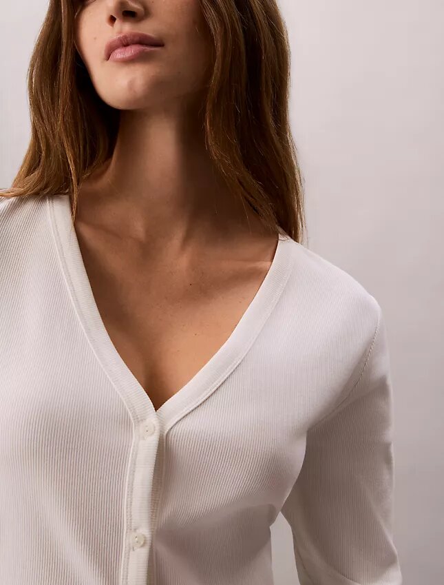 Cardigan slim à fines côtes tissées Monologo Cardigan slim à fines côtes tissées Monologo