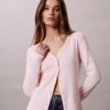 Cardigan slim à fines côtes tissées Monologo Cardigan slim à fines côtes tissées Monologo