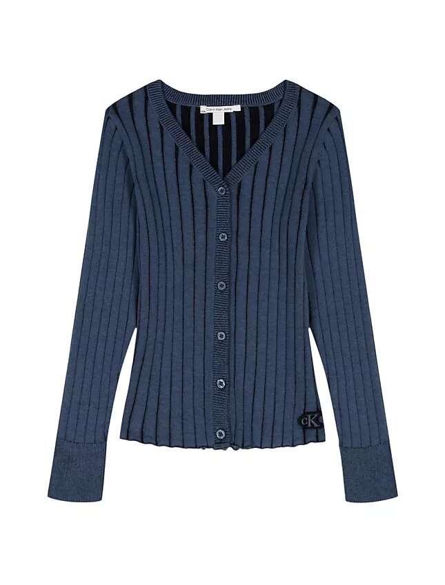 Cardigan slim à larges côtes pour filles Cardigan slim à larges côtes pour filles