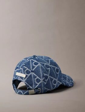 Casquette de baseball en Denim avec logo emblématique sur toute la surface
