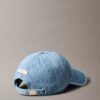 Casquette de baseball en Denim avec logo emblématique sur toute la surface Casquette de baseball en Denim avec logo emblématique sur toute la surface