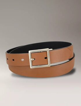 Ceinture à boucle centrale réversible