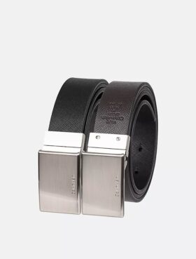 Ceinture à boucle réversible Saffiano