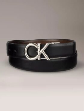 Ceinture habillée réversible avec plaque logo Ck