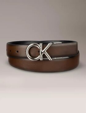 Ceinture habillée réversible avec plaque logo Ck