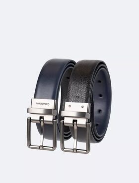 Ceinture habillée réversible en cuir Saffiano