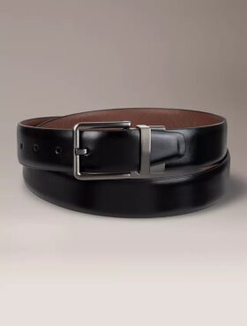 Ceinture habillée réversible en cuir Saffiano