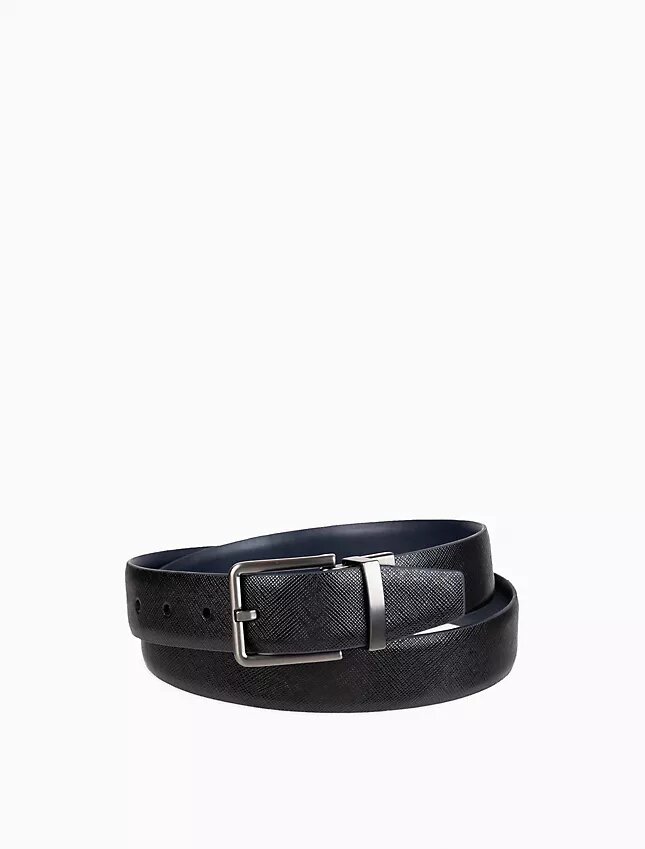 Ceinture habillée réversible en cuir Saffiano Ceinture habillée réversible en cuir Saffiano