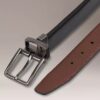 Ceinture habillée réversible en cuir Saffiano Ceinture habillée réversible en cuir Saffiano