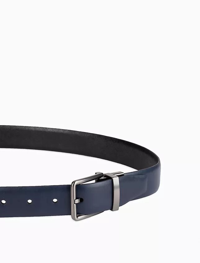 Ceinture habillée réversible en cuir Saffiano Ceinture habillée réversible en cuir Saffiano