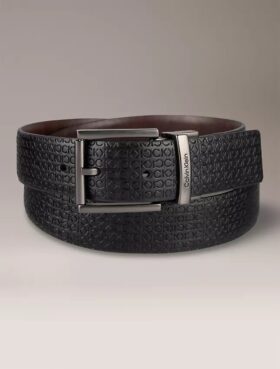 Ceinture réversible avec logo monogramme sur toute la surface
