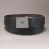 Ceinture réversible avec plaque logo carrée