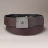 Ceinture réversible avec plaque logo carrée