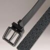 Ceinture réversible à boucle carrée