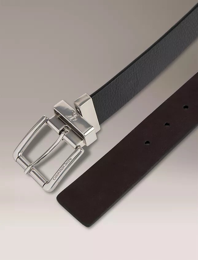 Ceinture réversible en cuir grainé Ceinture réversible en cuir grainé